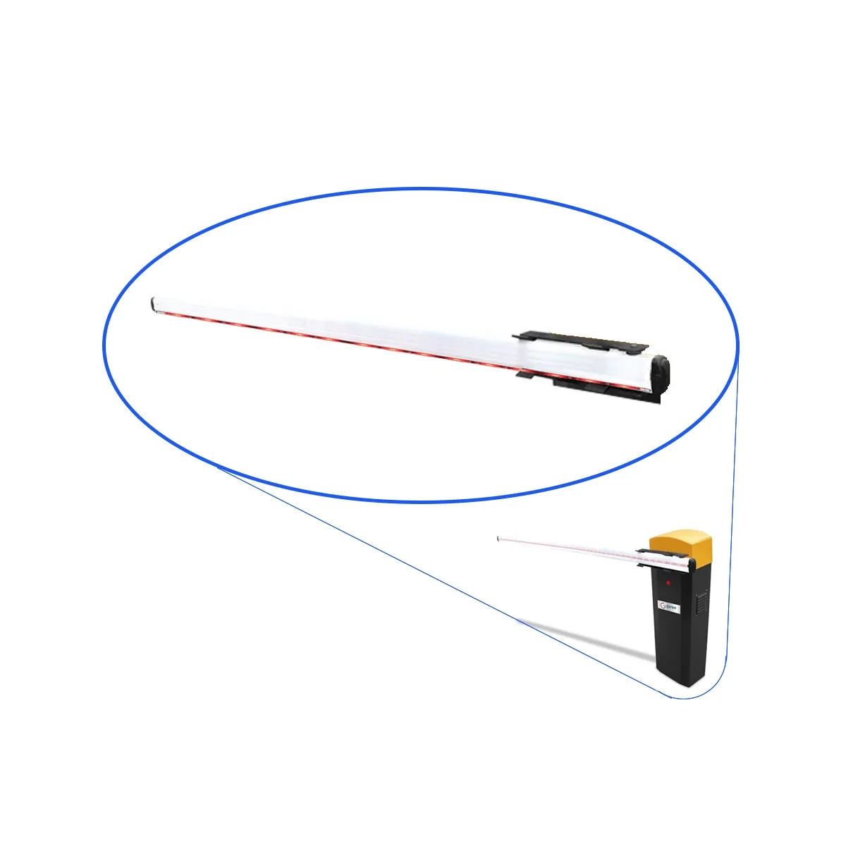 Vis&atilde;o geral do Bra&ccedil;o Soft com LED para cancela Garen